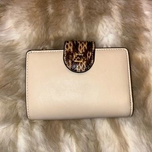 Coach cream smooth letter wallet